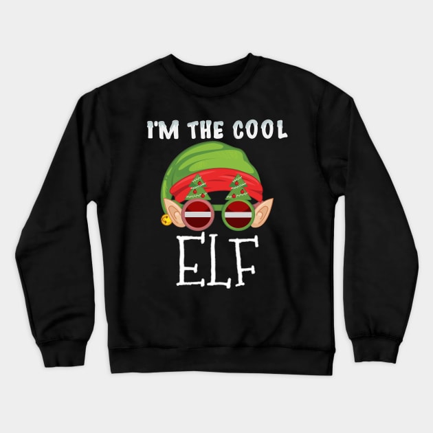 Christmas  I'm The Cool Latvian Elf - Gift for Latvian From Latvia Crewneck Sweatshirt by Country Flags